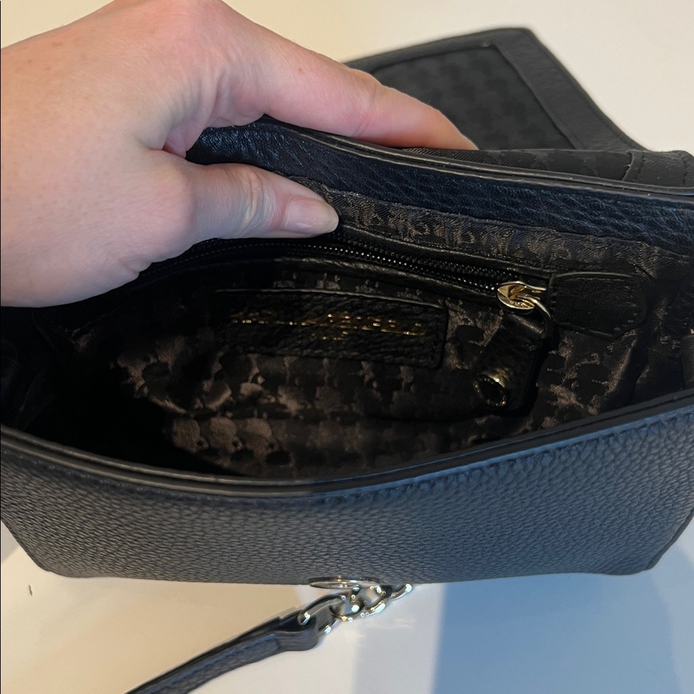 Karl Lagerfeld Gold Studded Paris Flora Crossbody Bag in Black Leather - Picture 7 of 11
